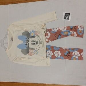 Girls Disney Minnie Mouse Two Piece Legging Set Size 5